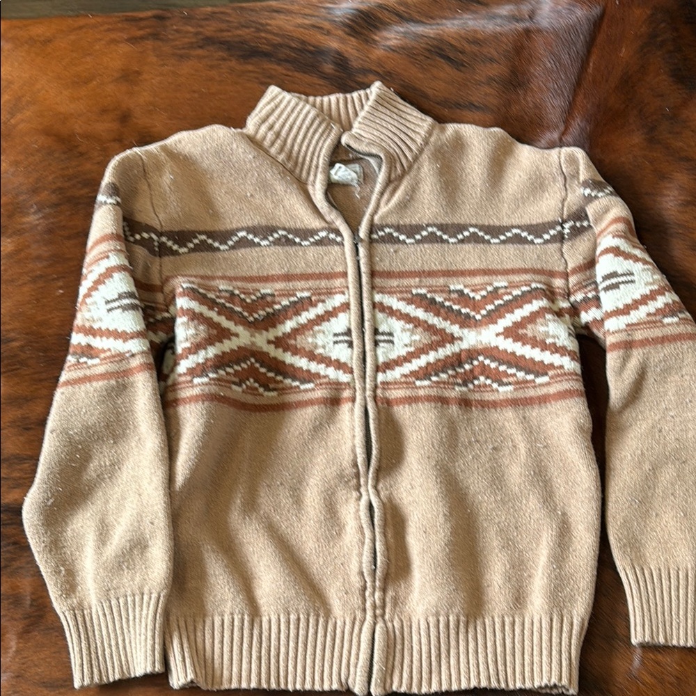 Men's Tan Patterned Sweater